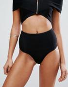 Missguided Bardot Bandage Bikini Bottom - Black