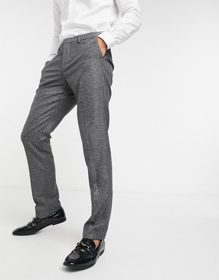 Shelby & Sons Slim Fit Suit Pants In Brushed Charcoal-grey