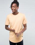 Only & Sons Longline T-shirt With Curved Hem - Beige