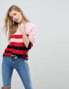 B.young Stripe 3/4 Sleeve Sweater - Multi