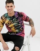 River Island Tie-dye T-shirt In Black