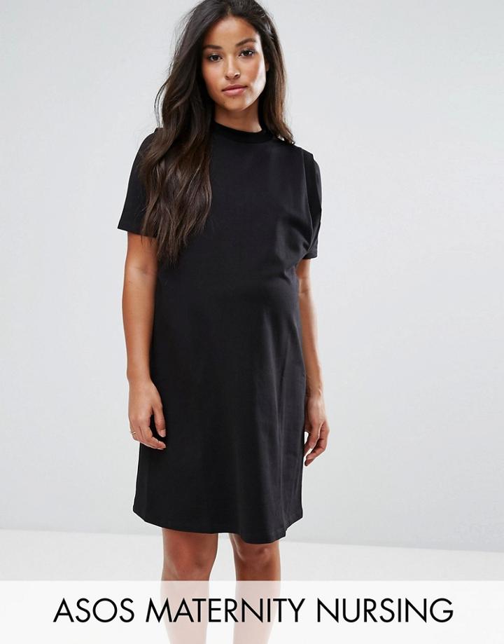 Asos Maternity Nursing Panel Dress - Black