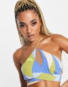 Parallel Lines Halter Neck Crop Top In Multi Print - Part Of A Set