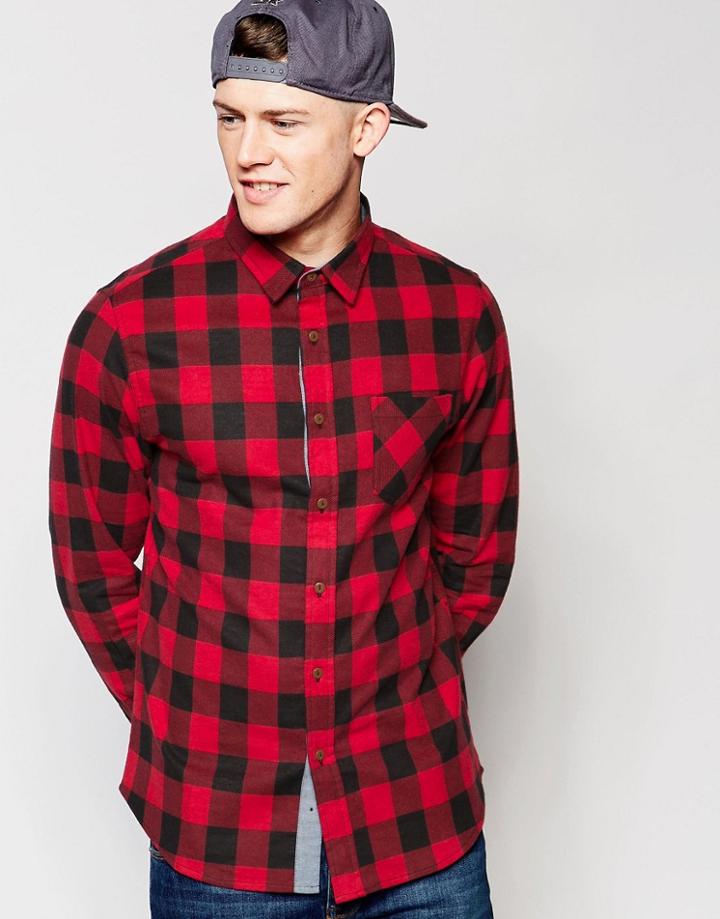 Brave Soul Buffalo Plaid Shirt - Red