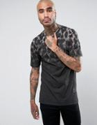 Religion T-shirt With Split Hem And Fading Animal Print - Pink