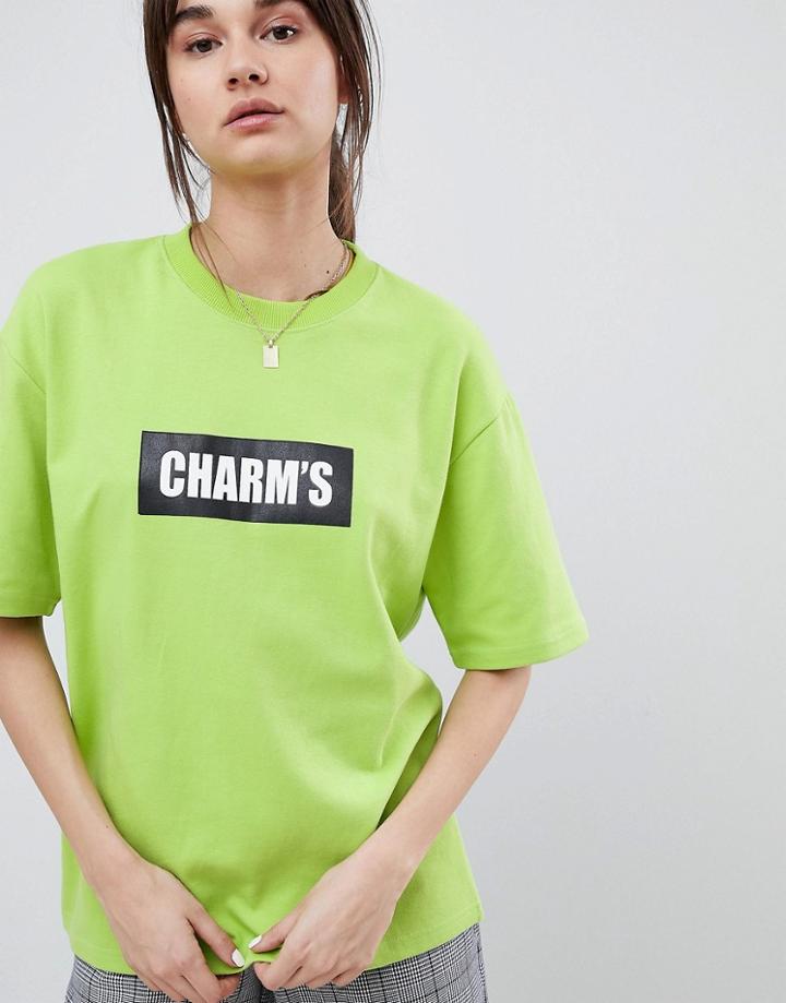 Charm's Oversized Logo T-shirt - Green