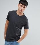 Brave Soul Tall Basic Raw Edge T-shirt - Gray