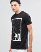 Asos Oversized Sleeveless T-shirt With Lightening And Darkness Print In Black - Black