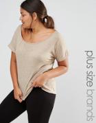 One Day Plus Off Shoulder Jersey Top - Beige