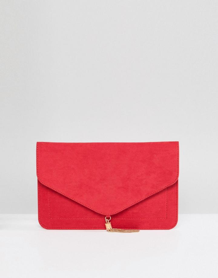 Asos Tassel Clutch Bag - Red
