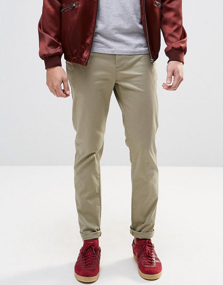 Asos Slim Chinos In Light Stone - Chinchilla