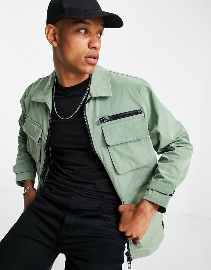 Topman Field Jacket In Light Green