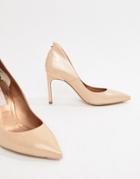 Ted Baker Savio Nude Patent Leather Pointed Pumps - Beige