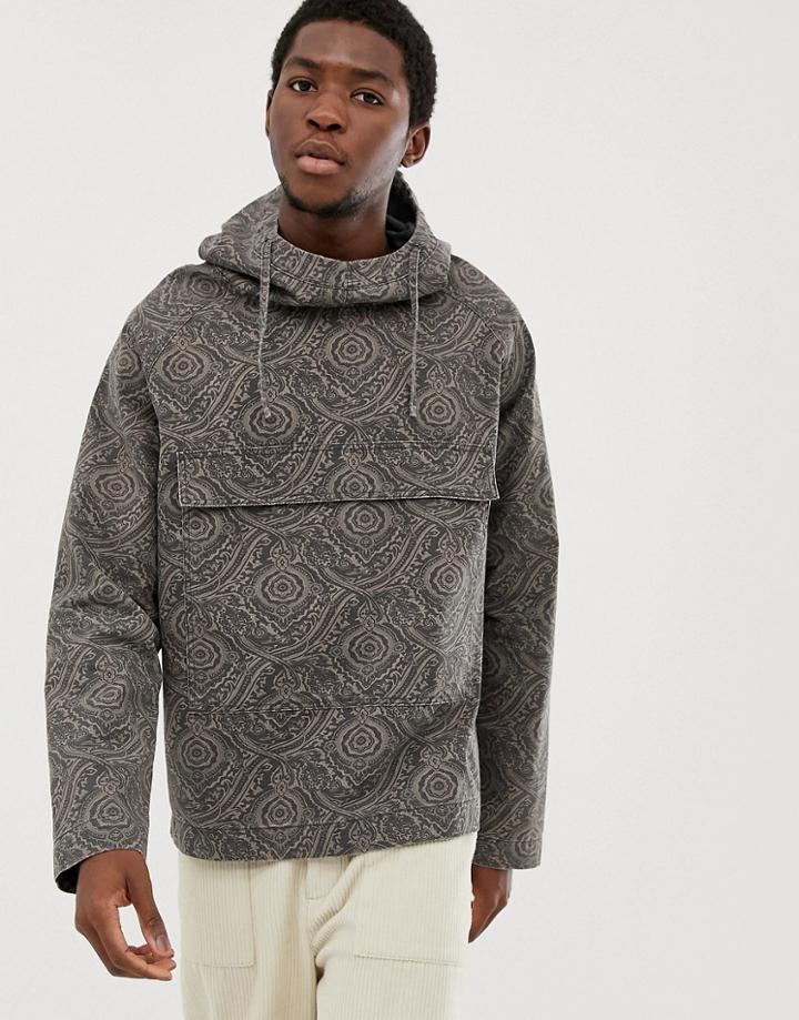 Asos Design Windbreaker In Paisley Print-gray
