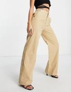 Missyempire High Waist Wide Leg Pants In Camel - Part Of A Set-neutral