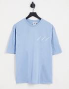 Addias Originals 'logomania' Triple Logo T-shirt In Light Blue