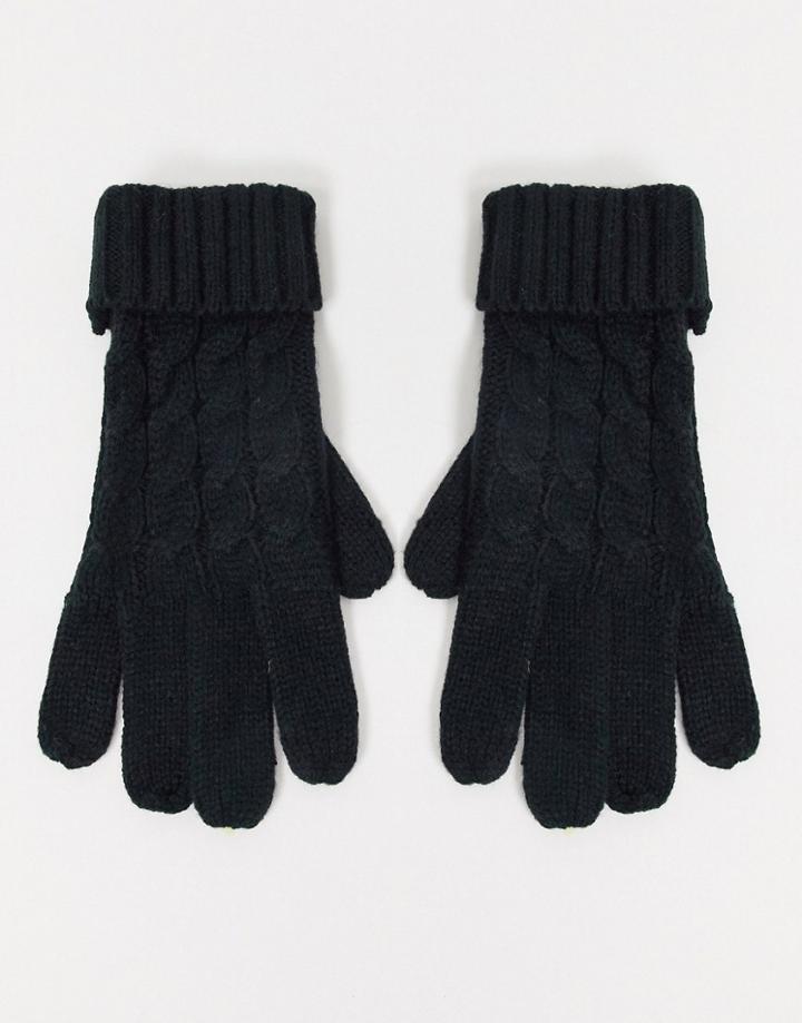 Lipsy Cable Knit Gloves In Black