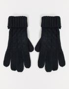 Lipsy Cable Knit Gloves In Black