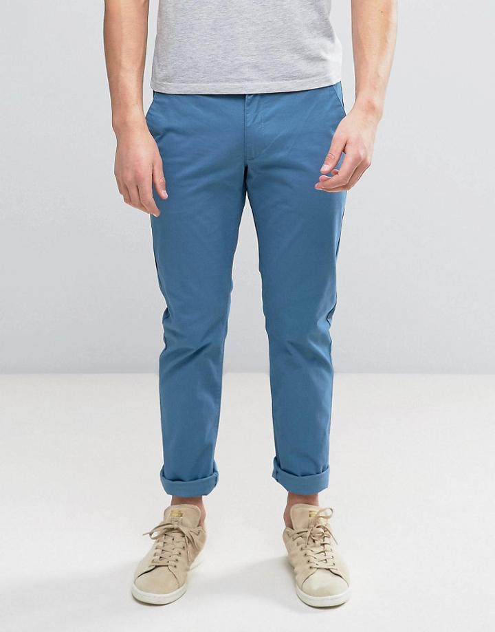 Farah Elm Slim Fit Chino In Blue - Blue