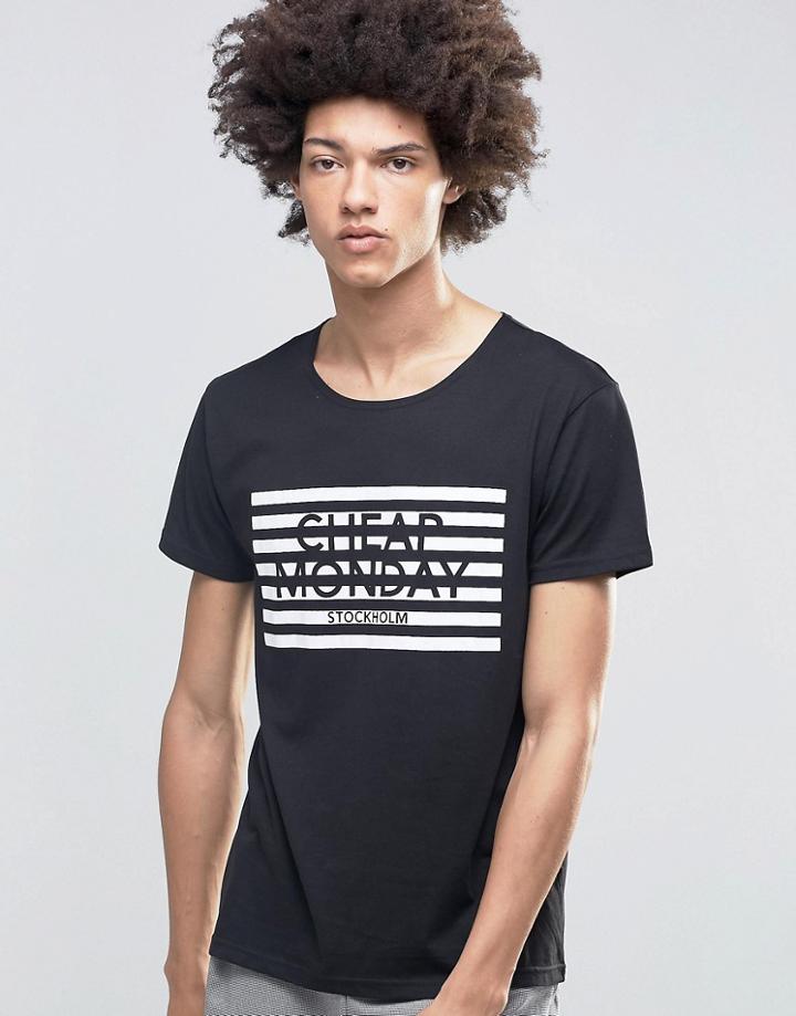 Cheap Monday Standard T-shirt Stripe Logo Black - Black