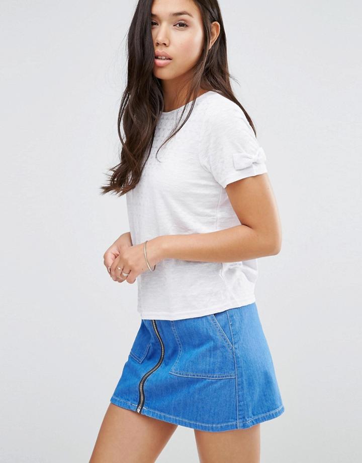 Sugarhill Boutique Iris Textured Boxy Tee - White