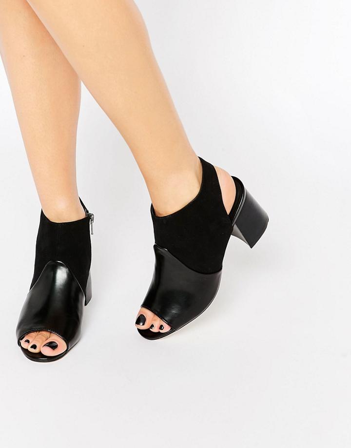 Asos Raza Peep Toe Shoe Boots - Black