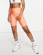 Adidas Originals X Fiorucci Legging Shorts In Coral-orange