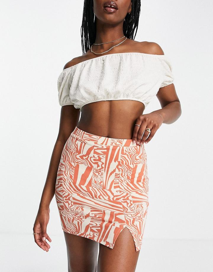 Asos Design Tennis Skort In Abstract Animal Print-multi