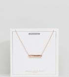 Johnny Loves Rosie Rose Gold Plated M Initial Bar Necklace - Gold