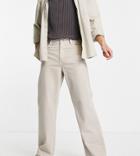 Collusion X008 Rigid Flared Jeans In Ecru-white