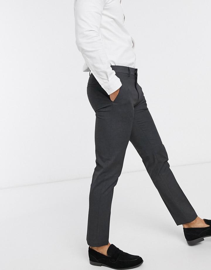 River Island Smart Pants In Gray-grey