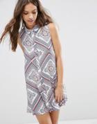 Influence Print Sleeveless Shirt Dress - Multi