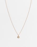 Asos Design Necklace With Circle Coin Pendant In Gold Tone