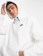 Nike Sport Essentials Sherpa Fleece Hoodie In White