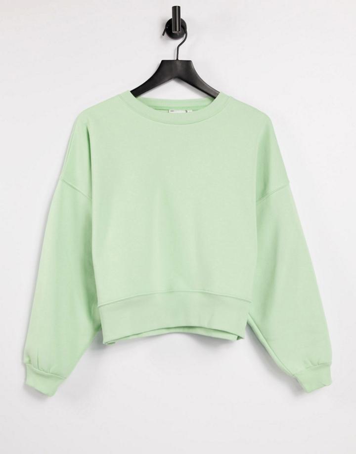 Asos Design Oversized Sweatshirt With Chunky Rib In Mint-green