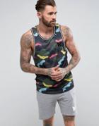 Good For Nothing Tank In Multi Camo - Black