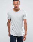 Esprit Longline T-shirt With Roll Sleeve - Gray