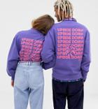 Collusion Unisex High Neck Sweatshirt With Back Print - Purple