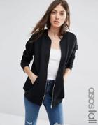 Asos Tall The Ultimate Bomber Jacket In Jersey - Black