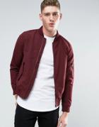 Jack & Jones Core Ma1 Bomber Jacket In Lightweight - Red