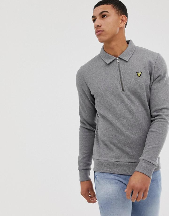 Lyle & Scott 1/4 Zip Sweat In Gray - Gray