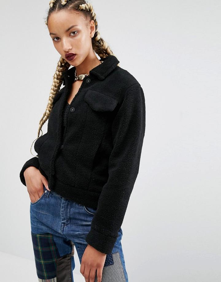 Amenpapa Terry Fur Jacket - Black