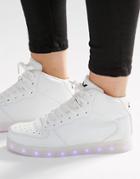 Wize & Ope Light Up Sole Hi Top Trainers - White