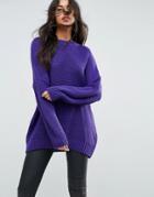 Asos Oversized Chunky Sweater - Purple