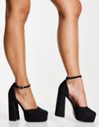 Asos Design Priority Platform High Heeled Shoes In Black