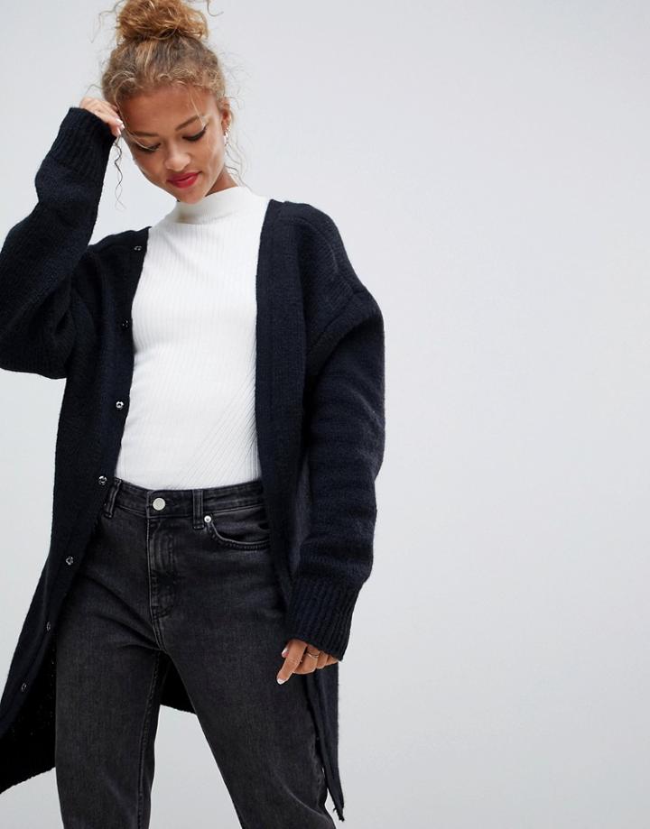 Cheap Monday V Back Cardigan With Recycled Polyester - Black