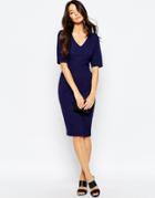 Traffic People Wiggle Pencil Dress - Navy