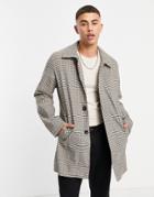 Harry Brown Brown Plaid Trench Coat