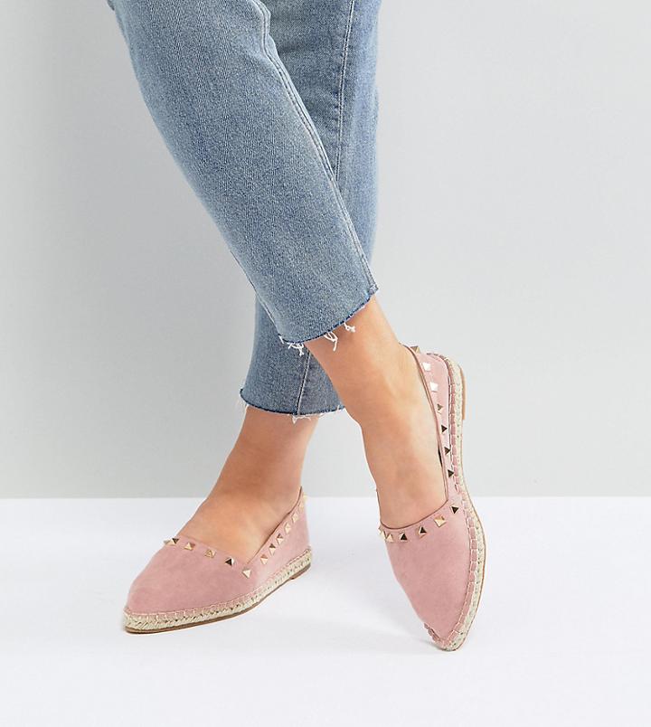 Asos Jiselle Point Studded Espadrilles - Pink