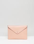 Leather Satchel Company Clutch Bag In Rose Cloud - Pink